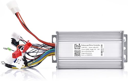 Dilwe Controlador de velocidad sin escobillas, controlador de velocidad del motor 48V 500W Controlador sin escobillas para scooter eléctrico