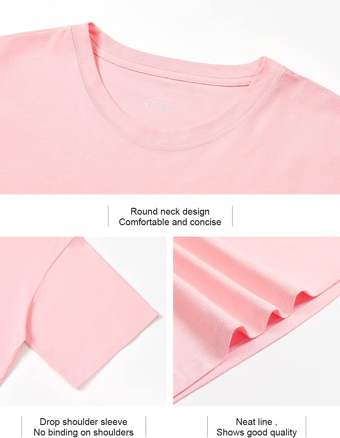 Xelky Womens Crop Casual Tops Tshirt Cotton Loose Workout Short Sleeve Round Neck Tee Yoga Running Shirts 4 Pack