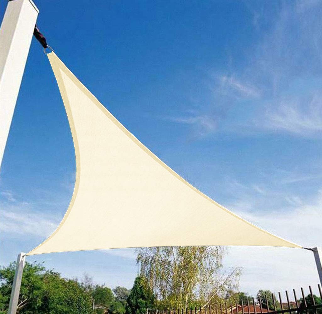 Shade&Beyond Triangle Sun Shade Sail for Patio Lawn Deck Garden Pergola (12'x12'x12', Beige)