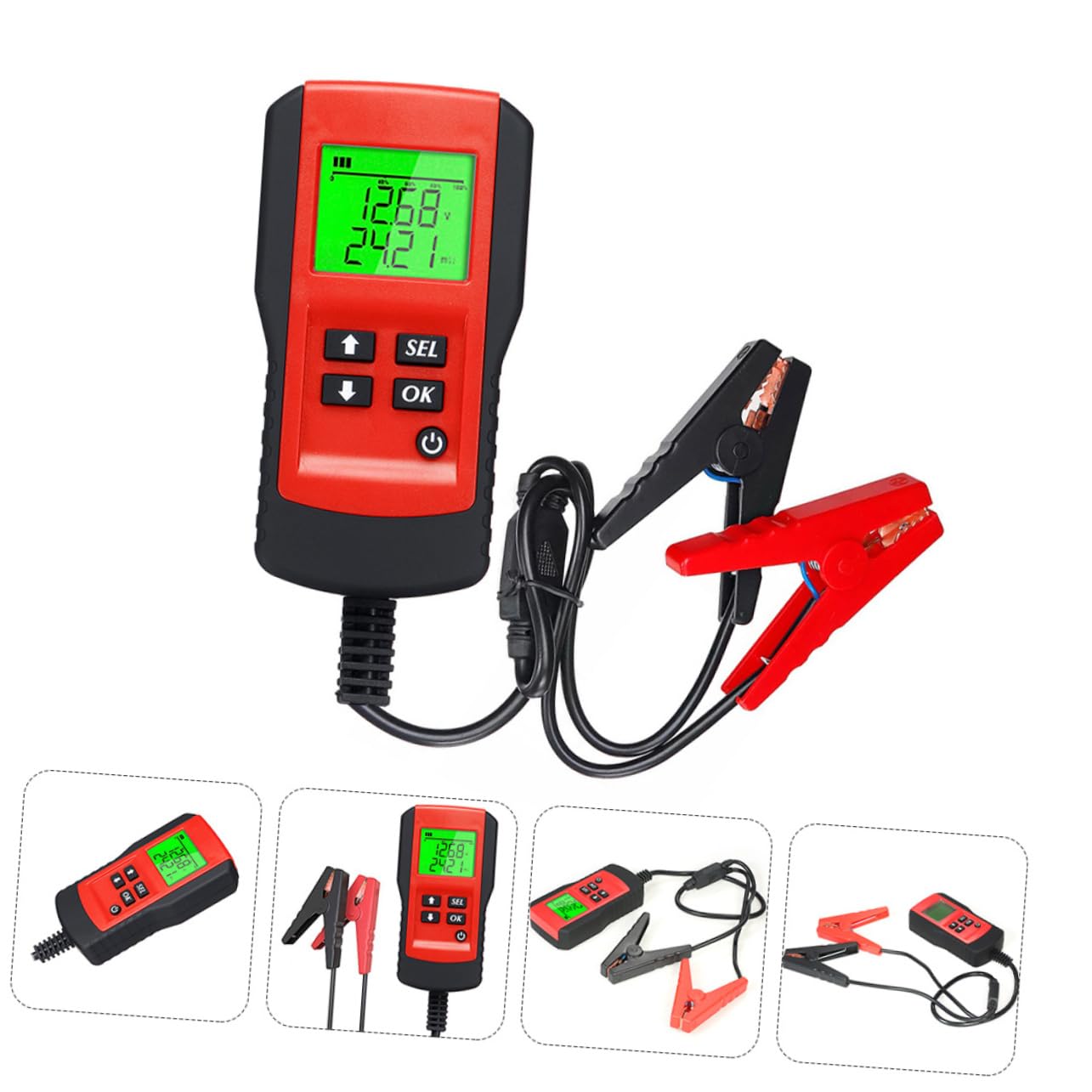 Cabilock Tester Per Batterie Auto Display Lcd, Analizzatore 12v Per Batterie Di Accumulo, Strumento Di Test Affidabile Per Auto e Moto, Durata Batteria e Capacità, Materiale Abs Resistente