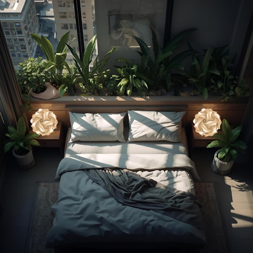 Lampadesign Lampada da comodino camera da letto Abat jour moderna tavolino tavolo soggiorno scrivania FIOCCO Sfera diametro 23 cm Lampade Lumi comodini Lampadine a Led E27 Luce calda soft lettura