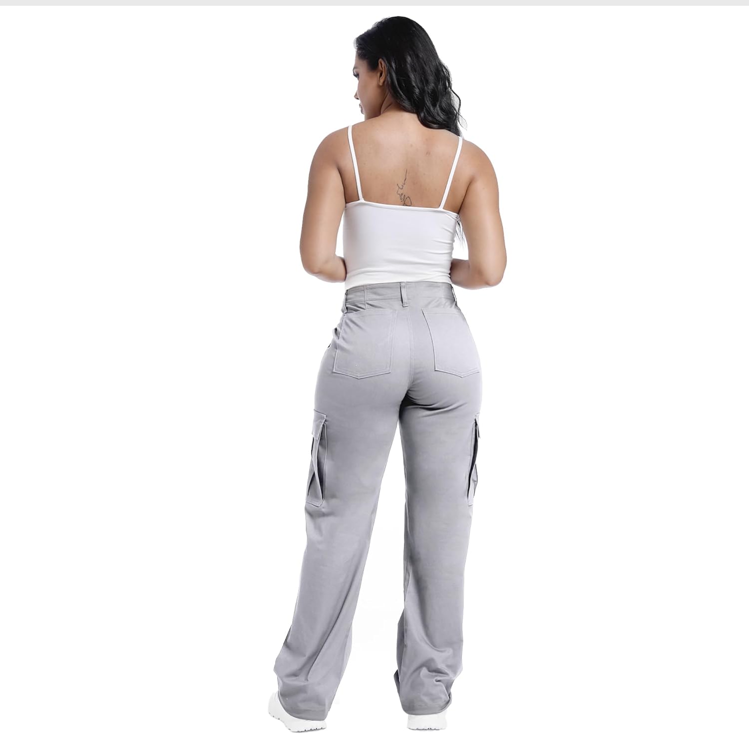 Soulsfeng Women's Baggy Cargo Pants Relaxed Fit Casual Cotton Hiking Pants with 6 Pockets - Image 6