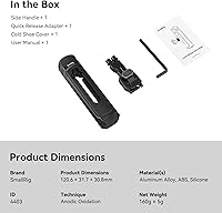 Vista 7 de SMALLRIG Mango de liberación rápida lateral para jaula universal de teléfono móvil 4299 y jaula para iPhone 15 Serie, mango de aluminio con zapata