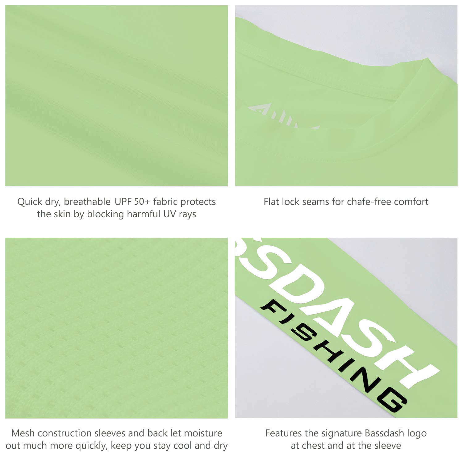 Bassdash Camisetas de Pesca para Hombre protección Solar UV UPF 50+ Camiseta de Manga Larga
