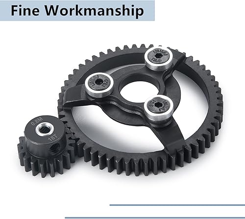 Miniatura 6 de Engranajes de espolón de acero RC 32P 56T engranaje de espolón con piñón 18T para engranajes de actualización de sello de acero inoxidable de escala