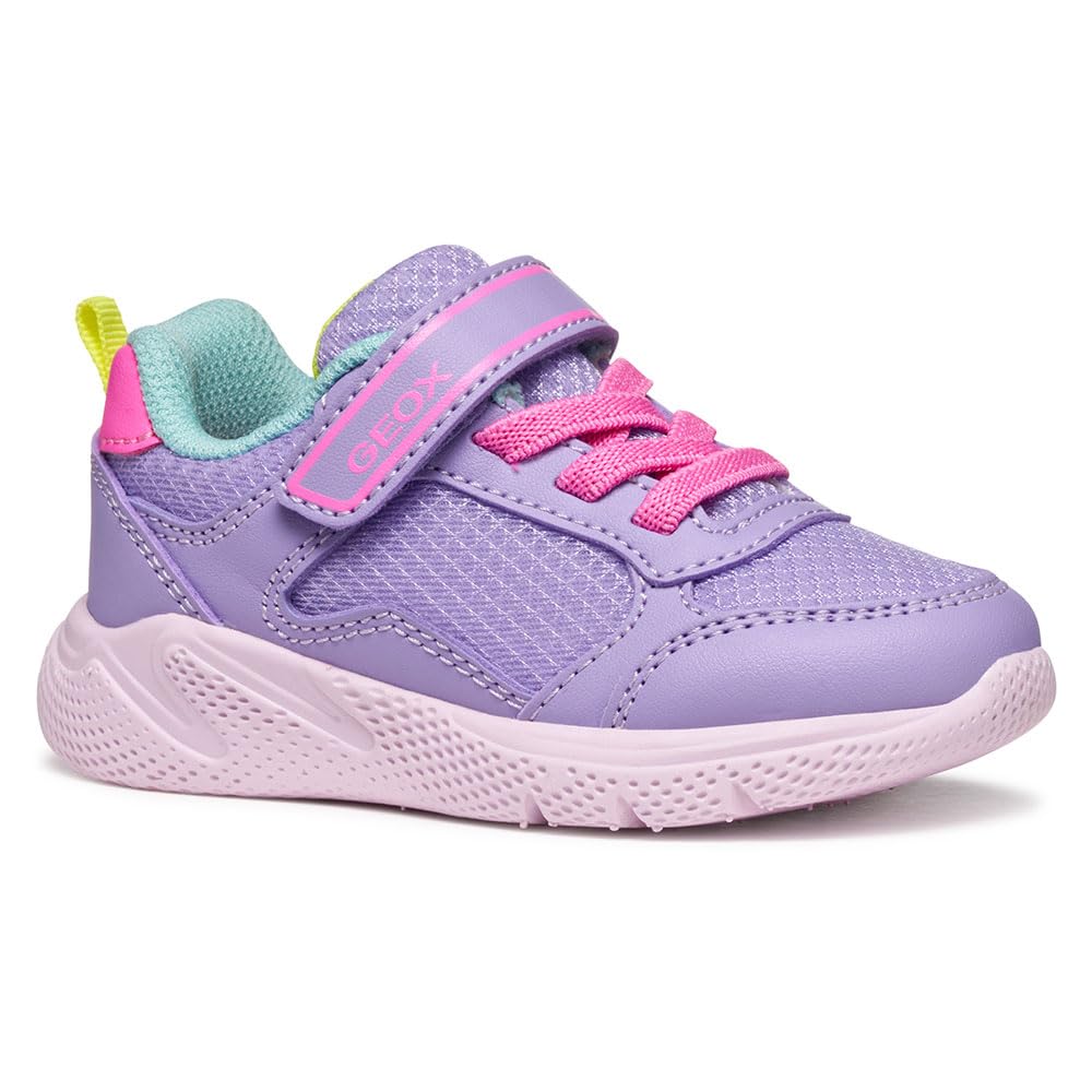 Geox B Sprintye Girl, Zapatillas Niñas, Dk Lilac Fluo Fuchsi, 25 EU
