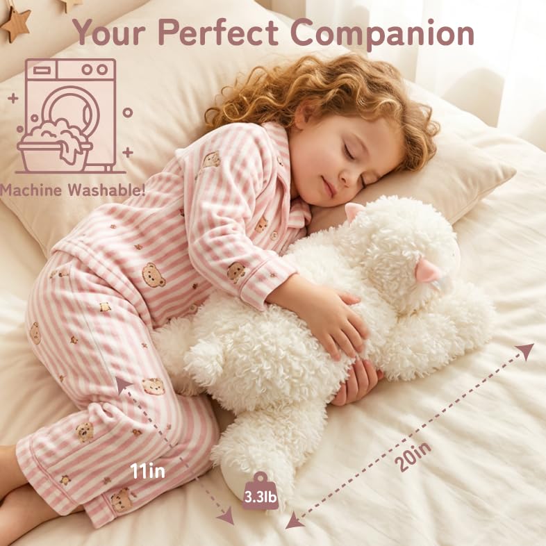 Image of Niuniu Daddy 20 inch | 3.3 Pound Weighted Sheep Stuffed Animal Plushie for Adults & Kids, Large Sheep Weighted Lap Pillow, Soft Sensory Stuffy Toy as Gift for Holidays