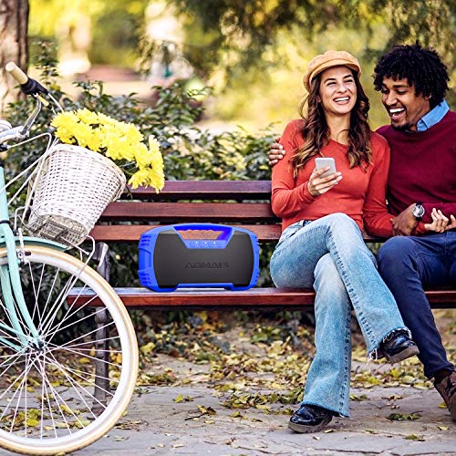 AOMAIS GO Bluetooth Speakers,Waterproof Portable Indoor/Outdoor 30W Wireless Stereo Pairing Booming Bass Speaker,30-Hour Playtime with 8800mAh Power Bank,Durable for Home Party,Camping(Blue)
