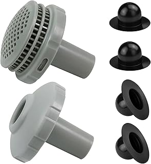 COLEESON Pool Water Jet Connector Kit, 25022E Swimming Pool Nozzle Hose Connection with Outlet Strainer Grid, Inlet Nozzle and Hole Plug with 1.25 Inch Fittings, Pool Accessories (A)