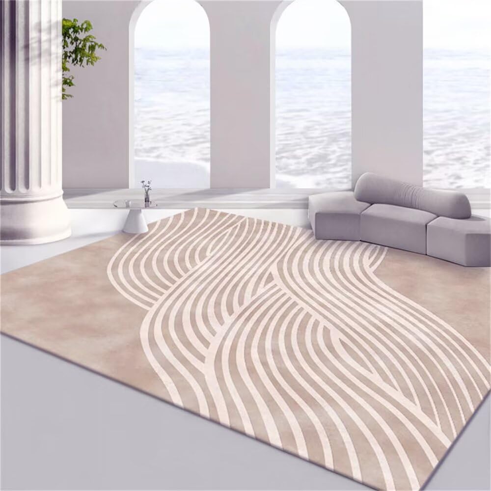 Tapis extérieur résistant à l'usure motif courbes pour cour