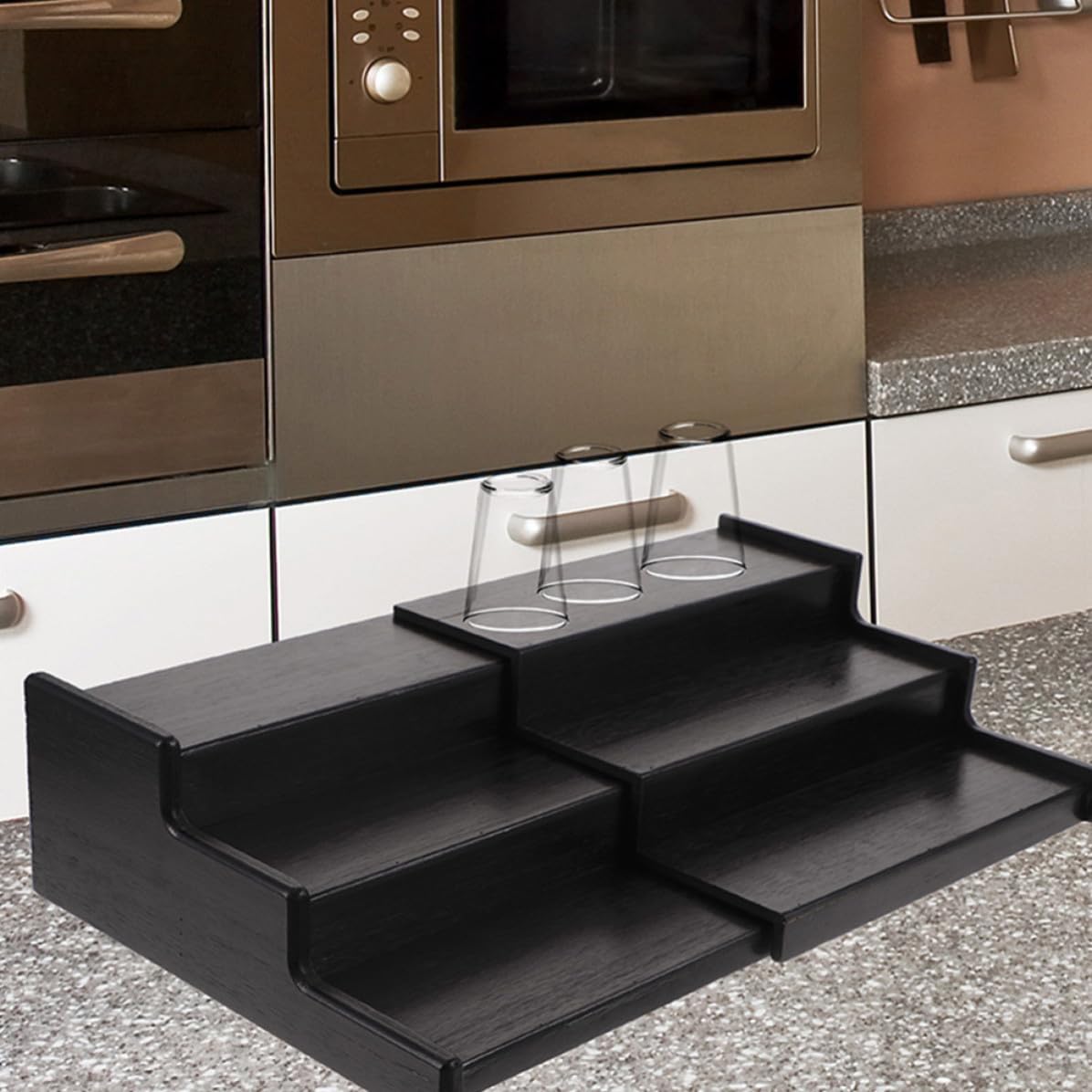 2 Pezzi Scaffale per Spezie a Tre Livelli in Bambù per Cucina