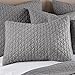 homthreads by Levtex Home - Rowan Quilt Set - King Quilt and Two King Shams - Diamond Quilted - Grey Crinkle - Reversible - Polyester