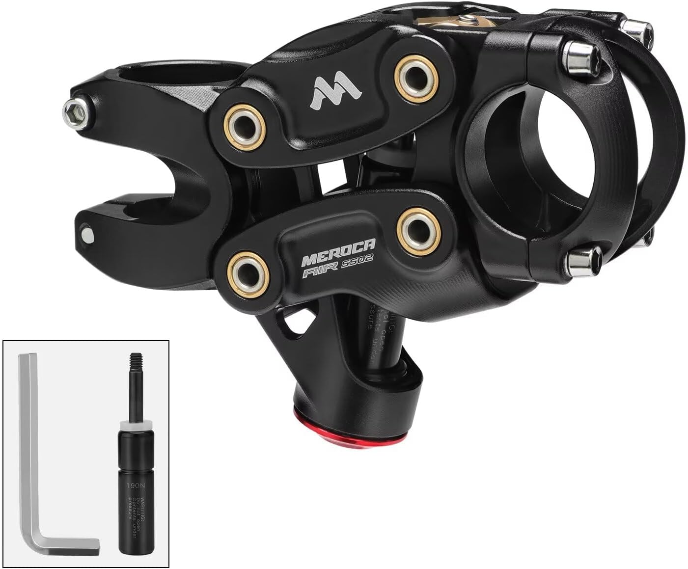 MEROCA Suspension Stem for Bikes, Shock-Absorbing Bicycle Handlebar Stem, Bike Stem Mountain Bike Stem Short Handlebar Stem for Road Bikes, MTB, BMW, Gravel Bikes, Ebike