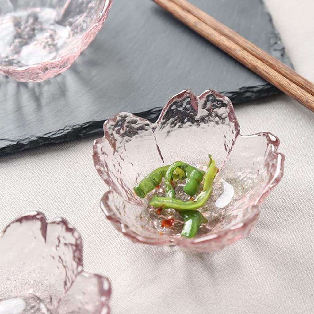 Ciotoline da Snack Piatto di salsa di soia 13 pz rosa Cherry Blossom a forma di mini vetro antipasto piastre immergersi ciotole aceto di aceto piatti piatti salsa in stile giapponese piatto (3.15 poll