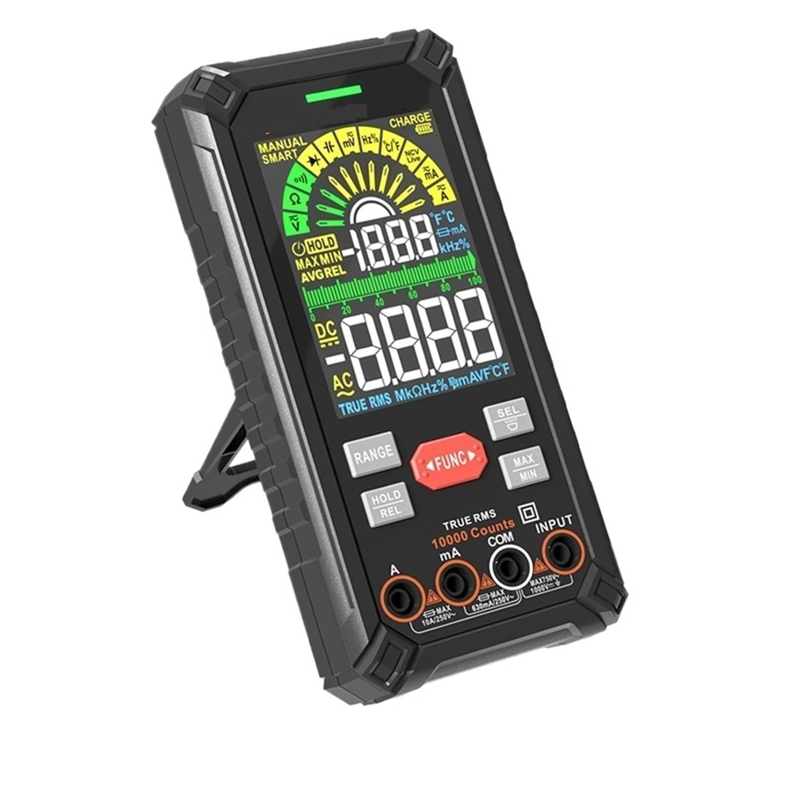 Multimetr 10000 zliczeń inteligentny multimetr akumulatorowy automatyczny zakres Ture RMS 1000V 10A Tester Ohm Hz pojemność NCV multimetr cyfrowy Dokładne czytanie
