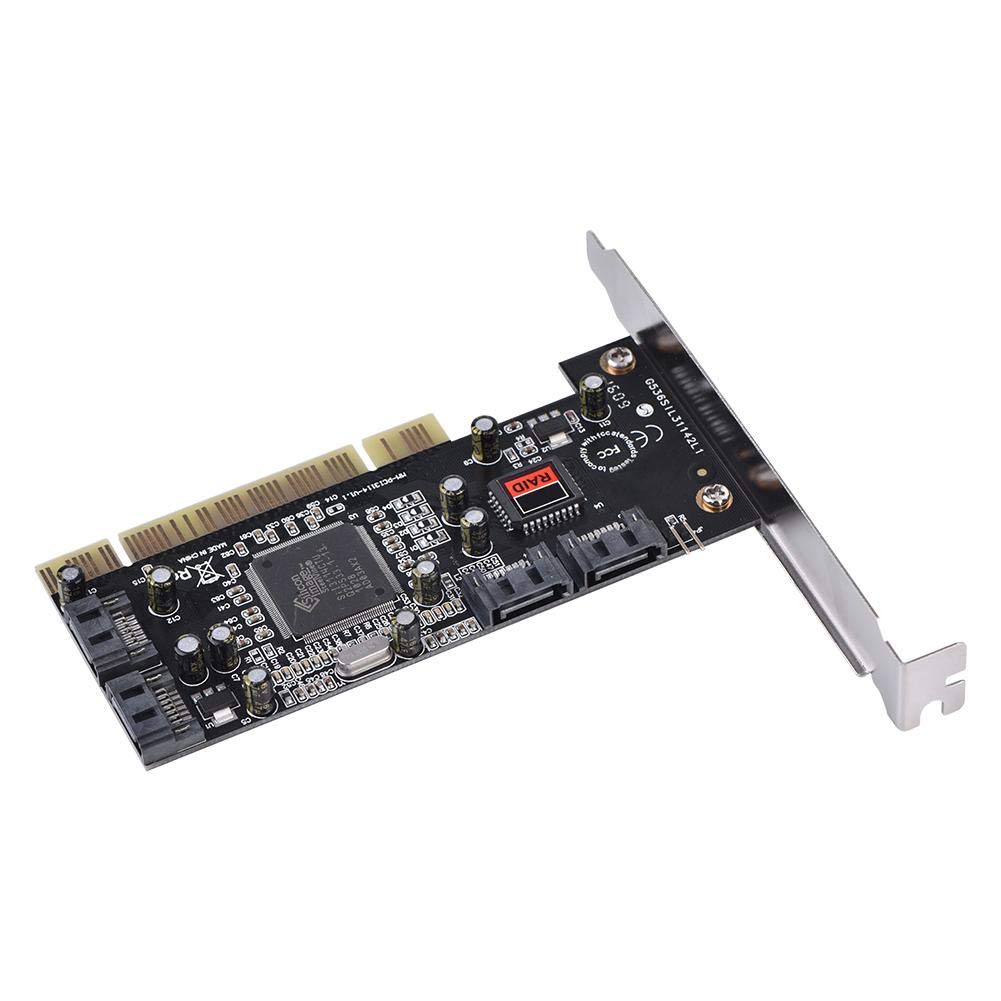 Bewinner Scheda Adattatore da 4 Porte Pci a Sata Raid Card Pci Express a Sata da 1,5 Gbps Sil3114 Chipset Raid Controller Scheda Adattatore Supporto 4 Dischi Rigidi