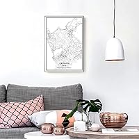 Vista 3 de TANOKCRS Okinawa - Póster impreso en lienzo con diseño de mapa de Japón, sin marco, moderno, en blanco y negro, regalo para decoración del hogar