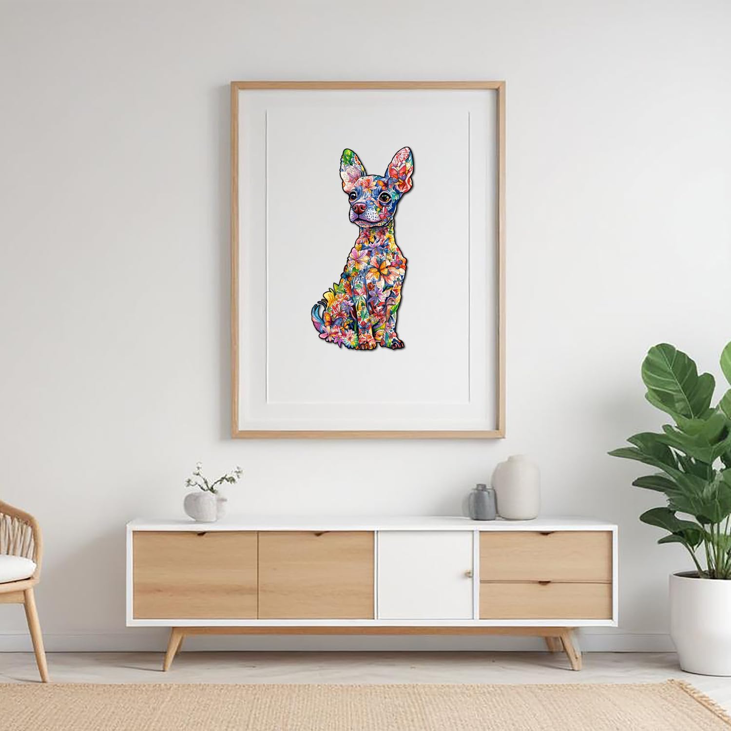 Lycheepuzzles Wooden Puzzles for Adults, Chiweenie Dog Wooden Jigsaw Puzzles for Adults, 200 Pieces Unique Shape Cut Wood Puzzles for Puzzle Lovers Creative Gifts for Family Friends