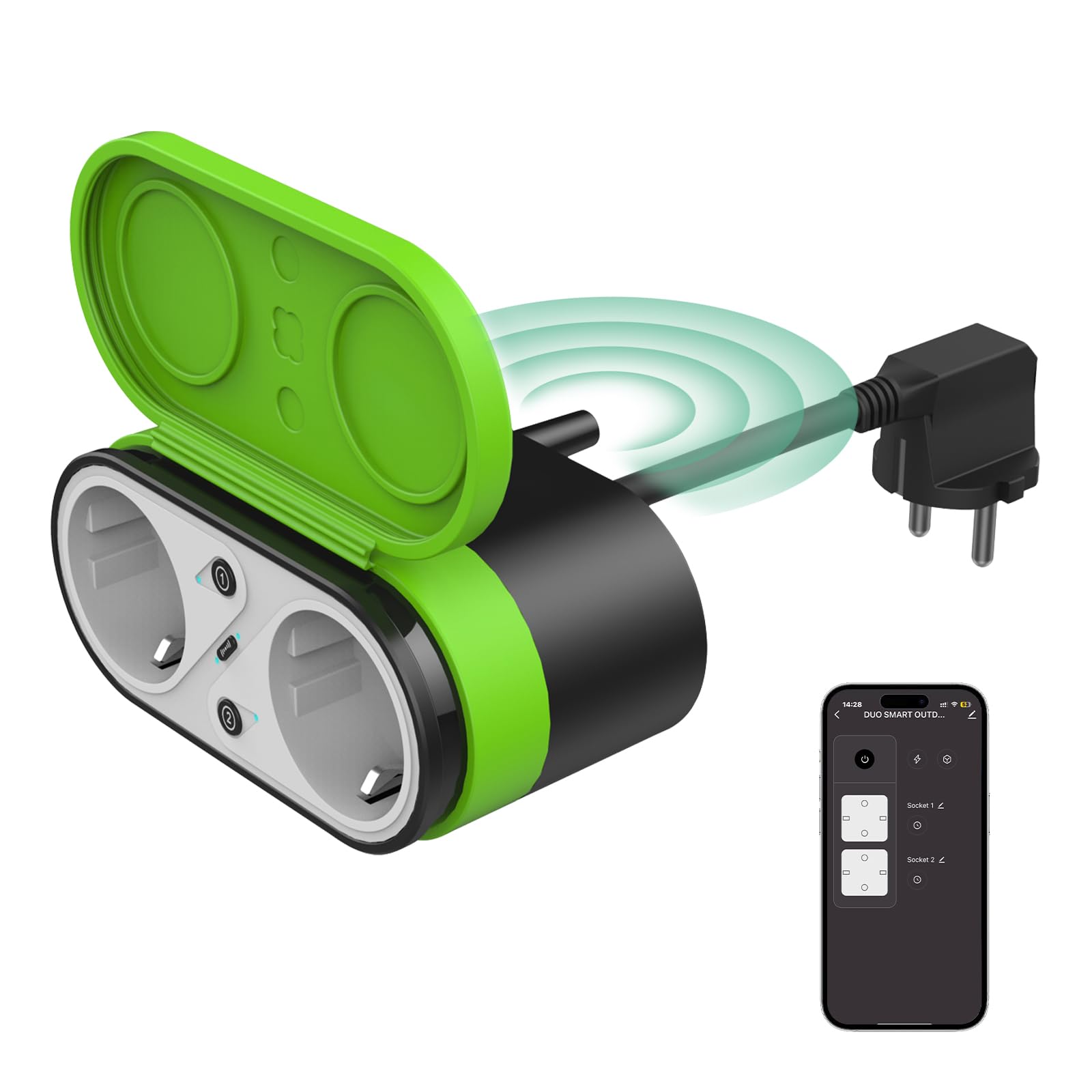 Homcloud Confezione Da 2 Di Spina Intelligente Wi-Fi P40 Presa Schuko Bipasso - Foto 6