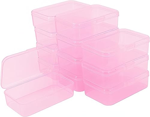 Miniatura 32 de Goodma 4 cajas rectangulares de plástico con tapas con bisagras para objetos pequeños y otros proyectos de manualidades