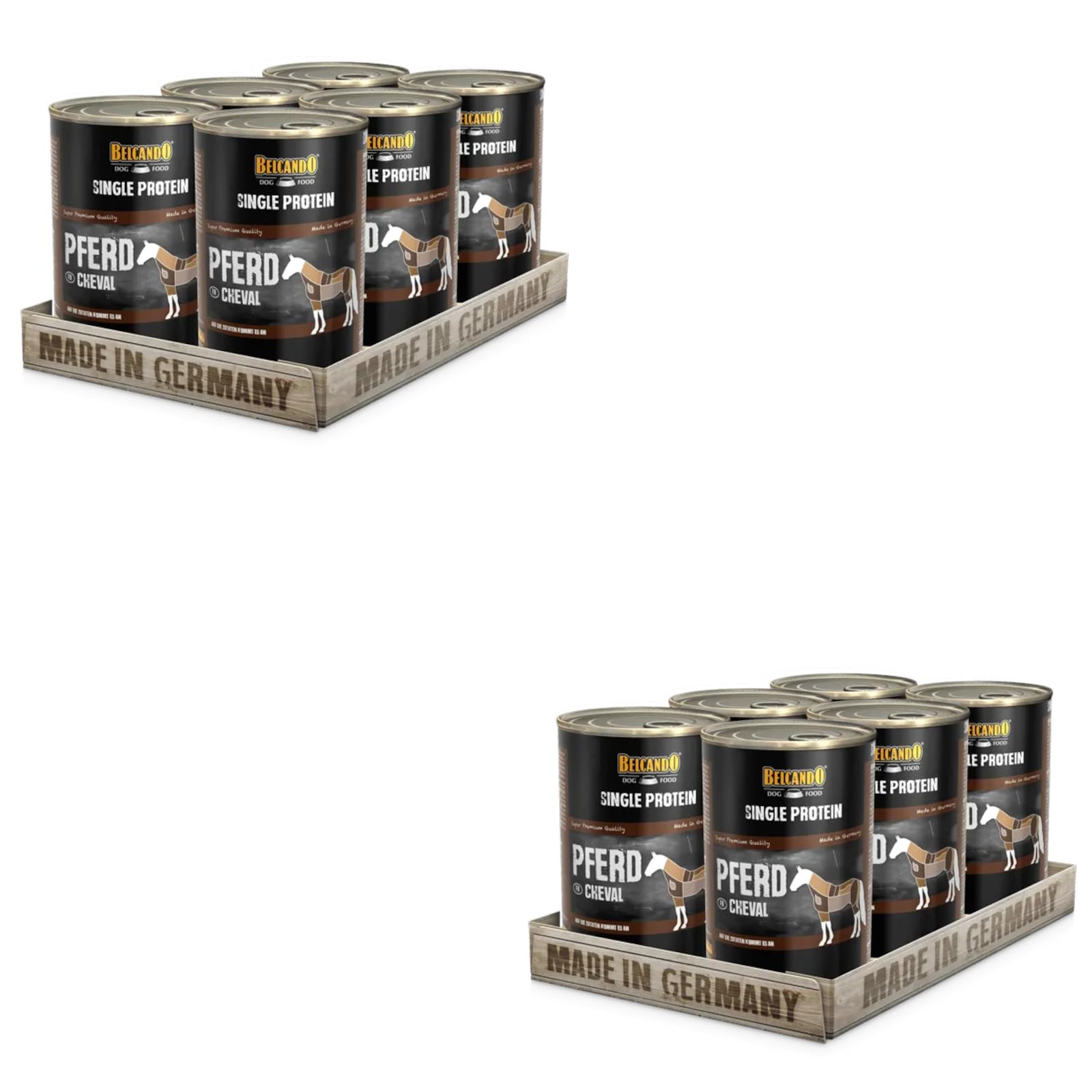 Belcando Single Protein Cavallo | Confezione Doppia | 2 x 6 x 400 g | Cibo umido per cani adulti | Senza cereali | Senza additivi | Adatto in caso di intolleranze