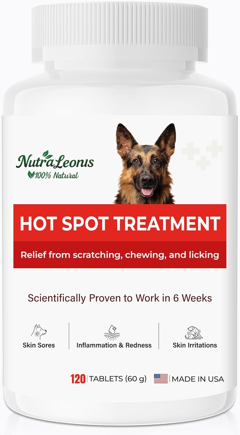 Hot Spot Treatment for Dogs – All-Natural Allergy Relief Omega-3, Echinacea, Vitamin D3 & Zinc