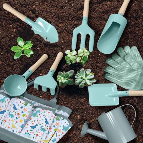 image for Qtioucp Kids Gardening Set 14Pcs Gardening Tools for Kids with Tote Ba