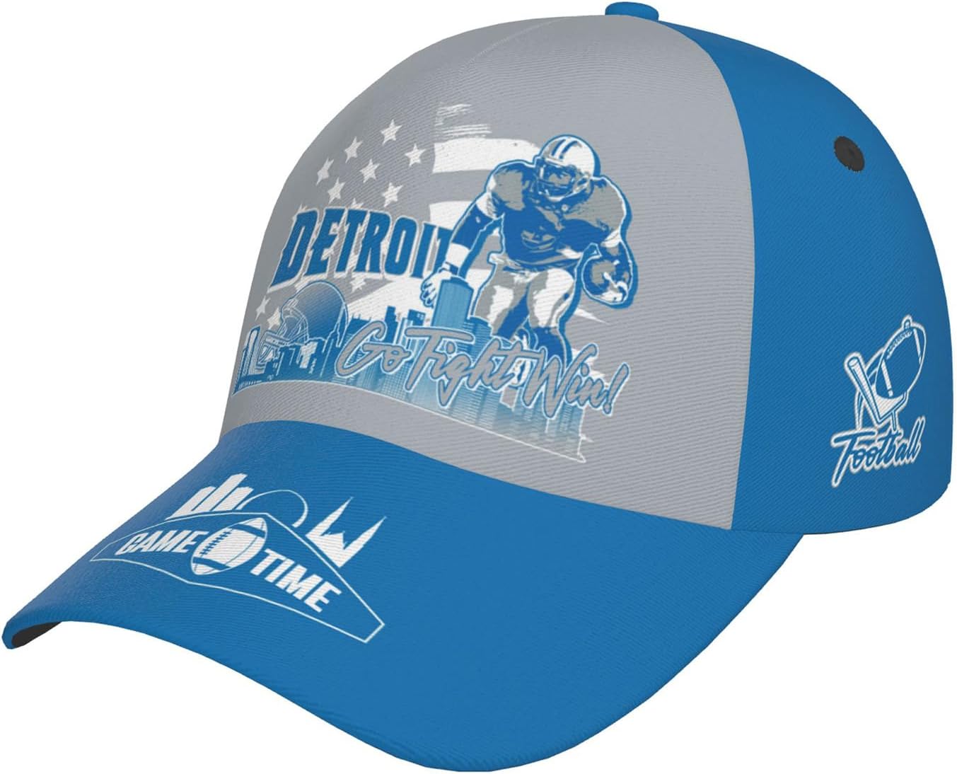 Baseball Cap for Men, Football Gifts for City Fans, Baseball Hat for Women, Adjustable Print Football Cap Game Day Headwear