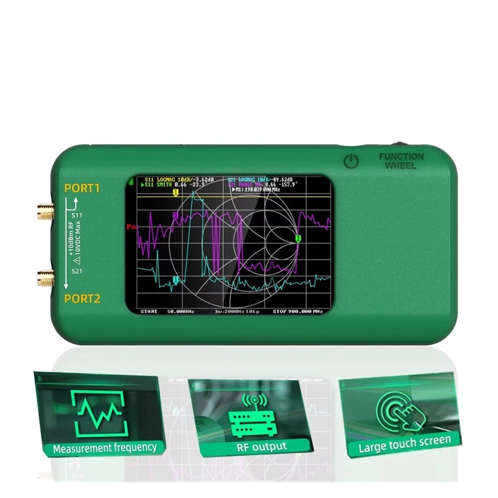 Analizador de red vectorial P5, 10000 a 1,5GHz, ondas estacionarias, HF, VHF y UHF, con tarjeta memoria 4GB, pantalla 3,98pulgadas, comprobador digital redes vectoriales