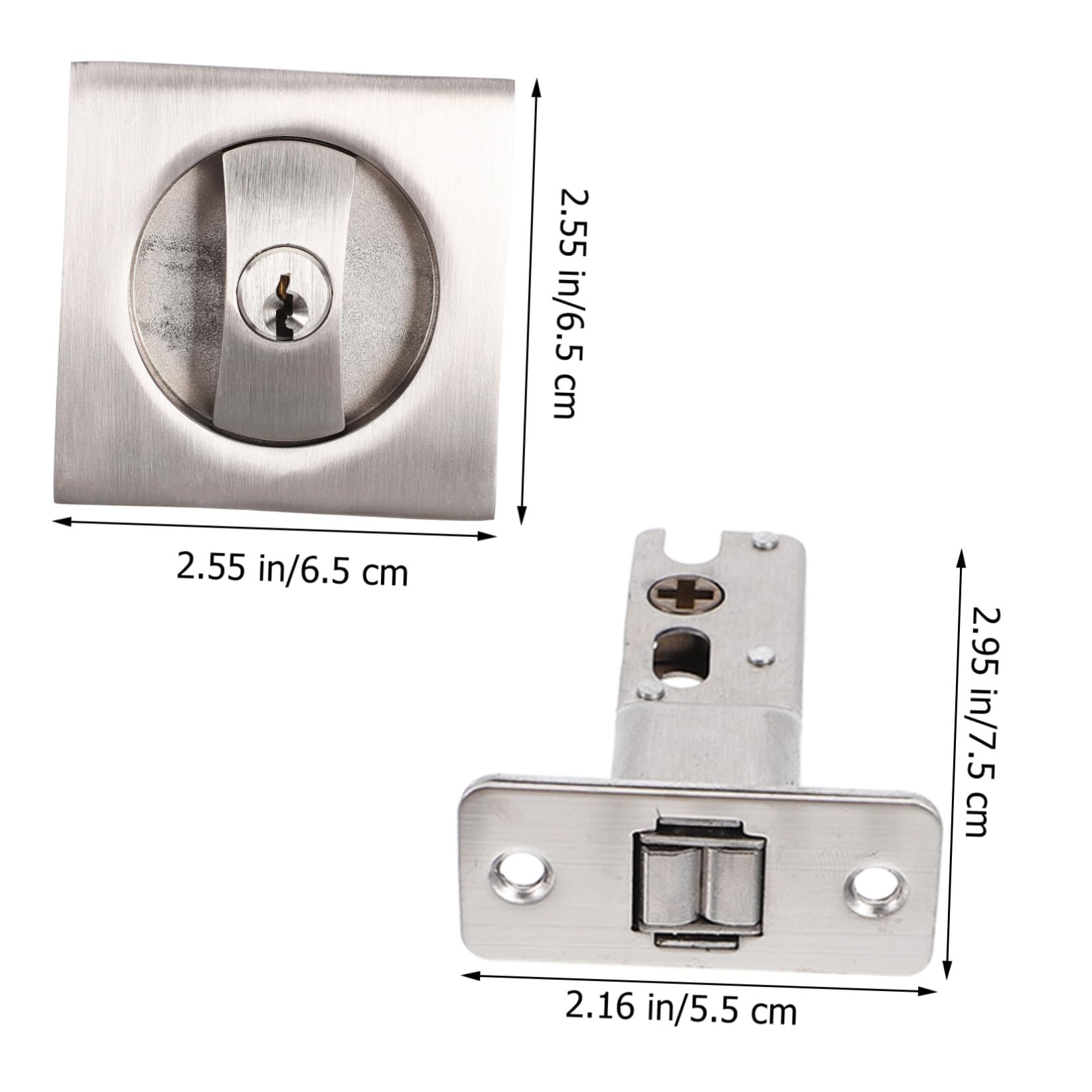 Serrure de Porte Coulissante à Clé, Quincaillerie Invisible Moderne