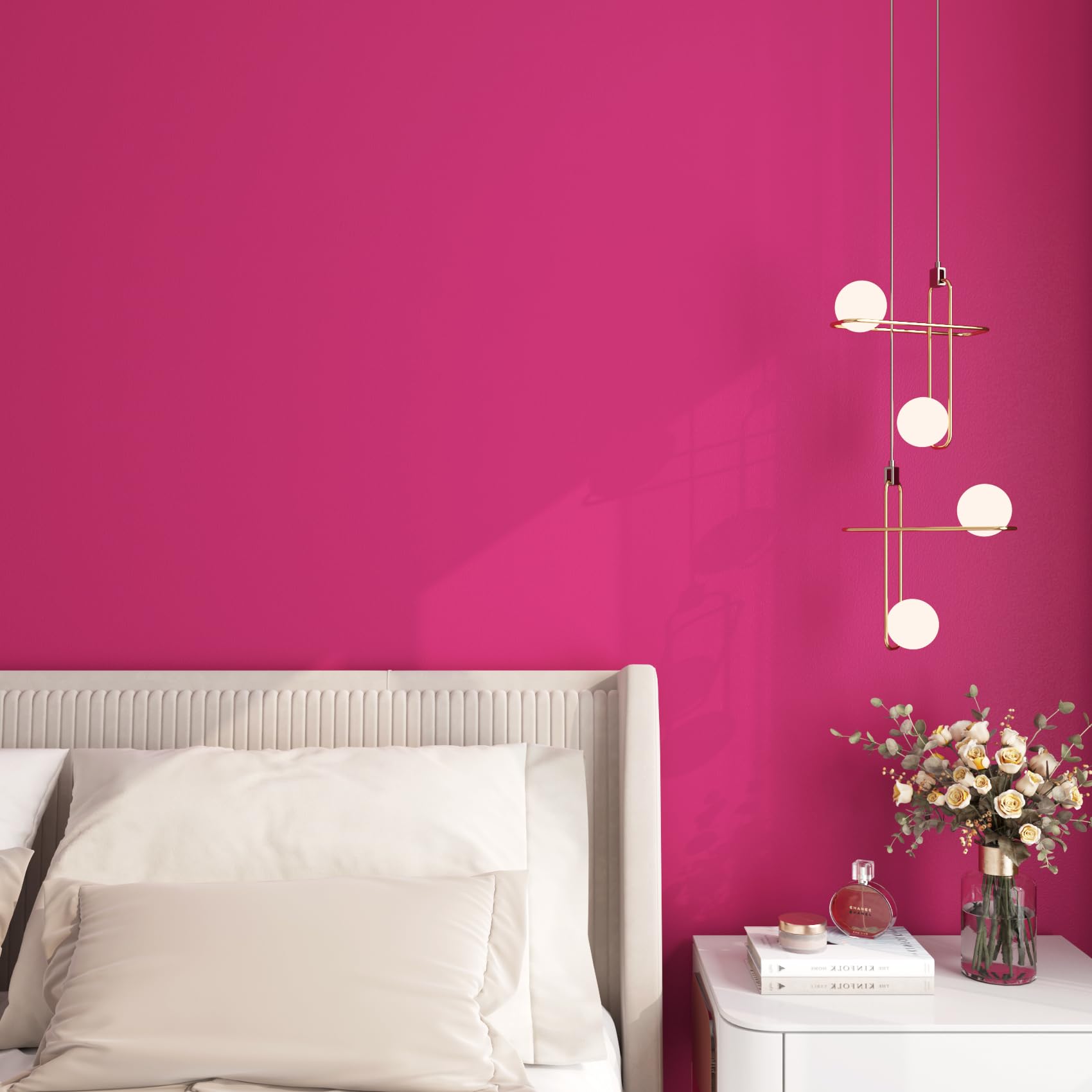 LACHEERY Carta Da Parati Adesiva Rosa Scuro 40x200cm – Vinile Impermeabile Autoadesivo Per Mobili, Pareti E Armadi