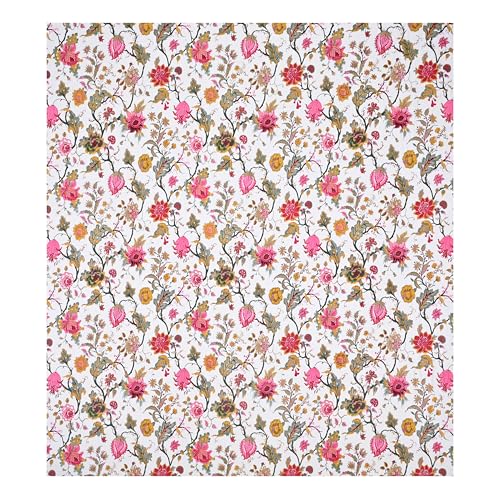 Image of Mafatlal Saanjh 144 TC Cotton Bedding Spread Double Bed 95x108 Inch | Elegant Floral Artwork | Comfortable Lightweight Finish | Jaipuri Collection |Hand Crafted |Pillowcase Included | Light Pink