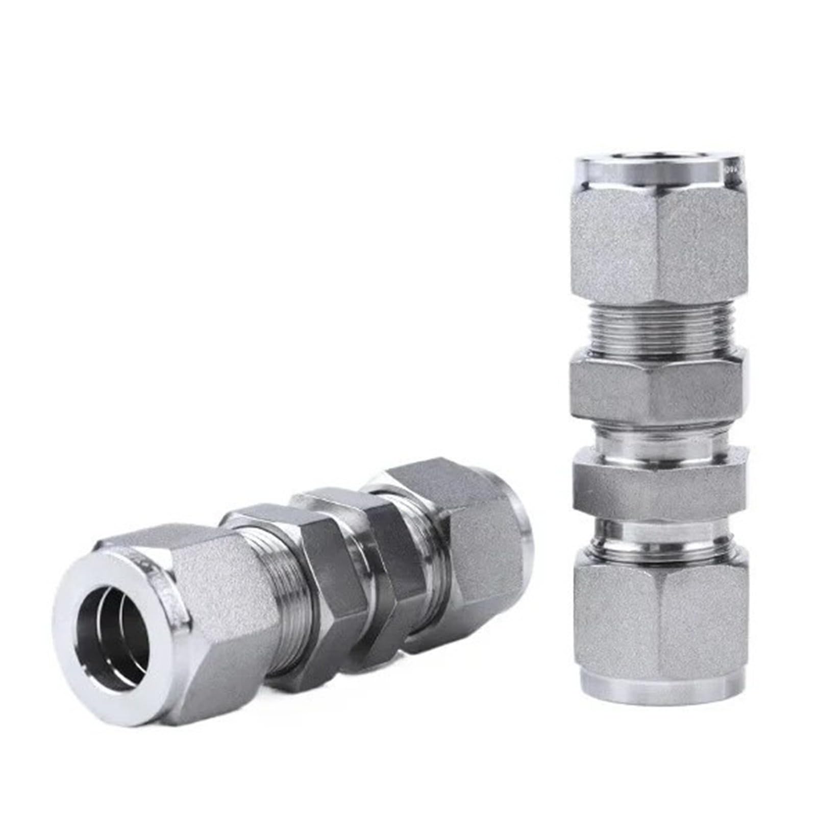 Conector Unión Compresión Acero 316L, Tipo Tuerca De Paso