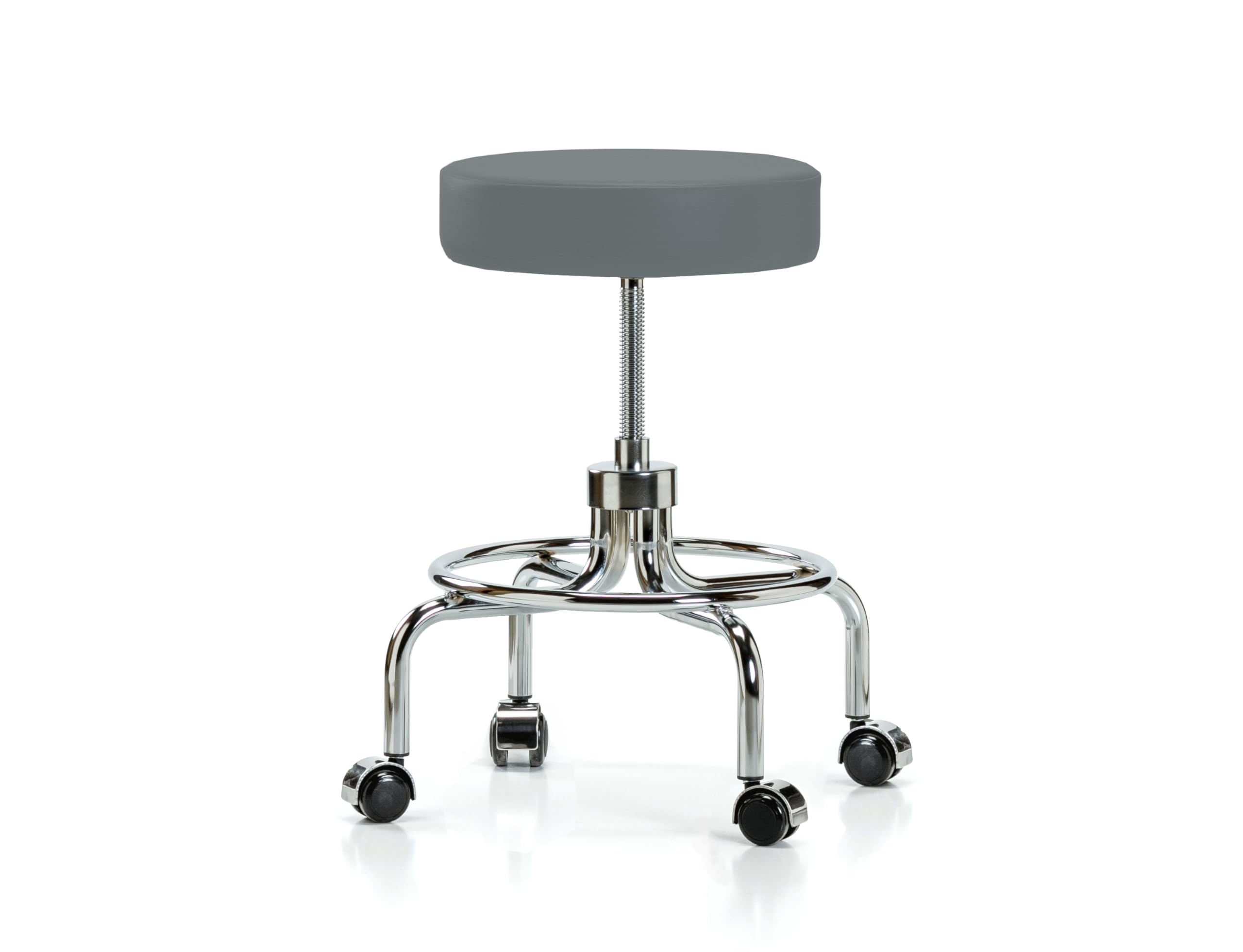 Perch Retro Exam Stool, Casters, 20.5-25.5", Cinder