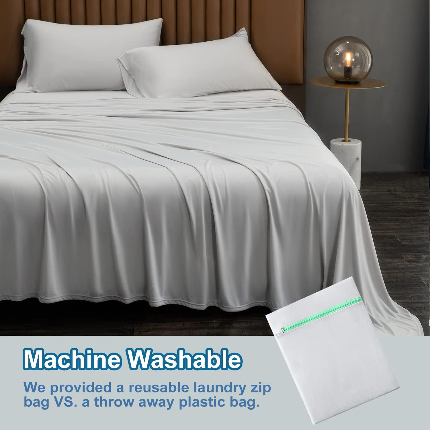 Cooling Blanket Queen Size, Summer Blanket with Extreme Thin Design, Japanese Cooling Fiber Absorbs Body Heat, Lightweight Soft Cold Sheet for Sleeping Cool Bed(Queen Size 96" x 90" Grey) - Image 5