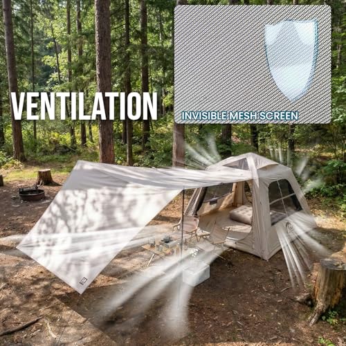 TAILI Carpa Inflable para Camping con Bomba de Mano para 3/4/6 Personas, Montaje Fácil, Carpa de Aire Impermeable Oxford para Exterior miniatura 6