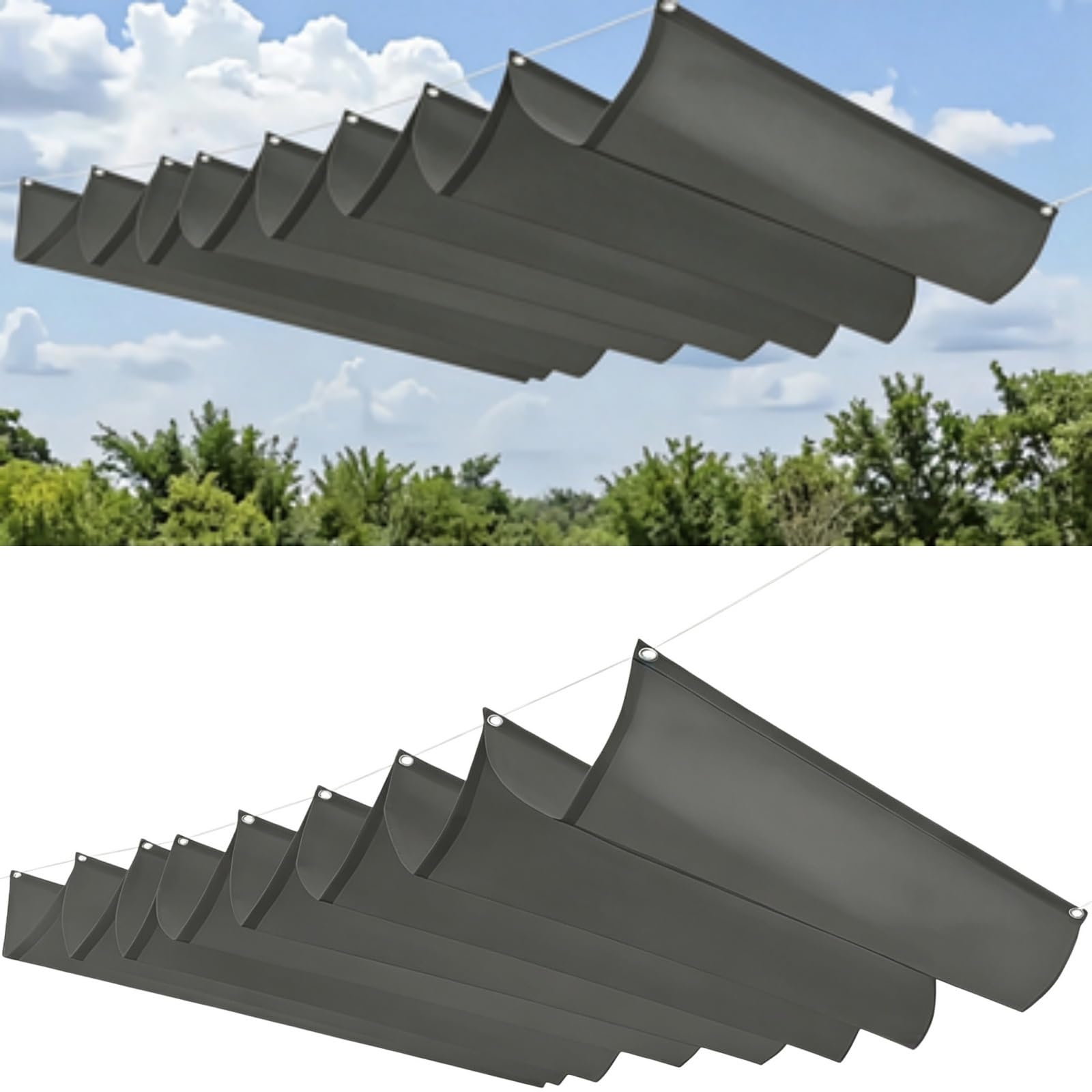 Filet bâche ombrage gris clair 55x240 cm protection UV terrasse