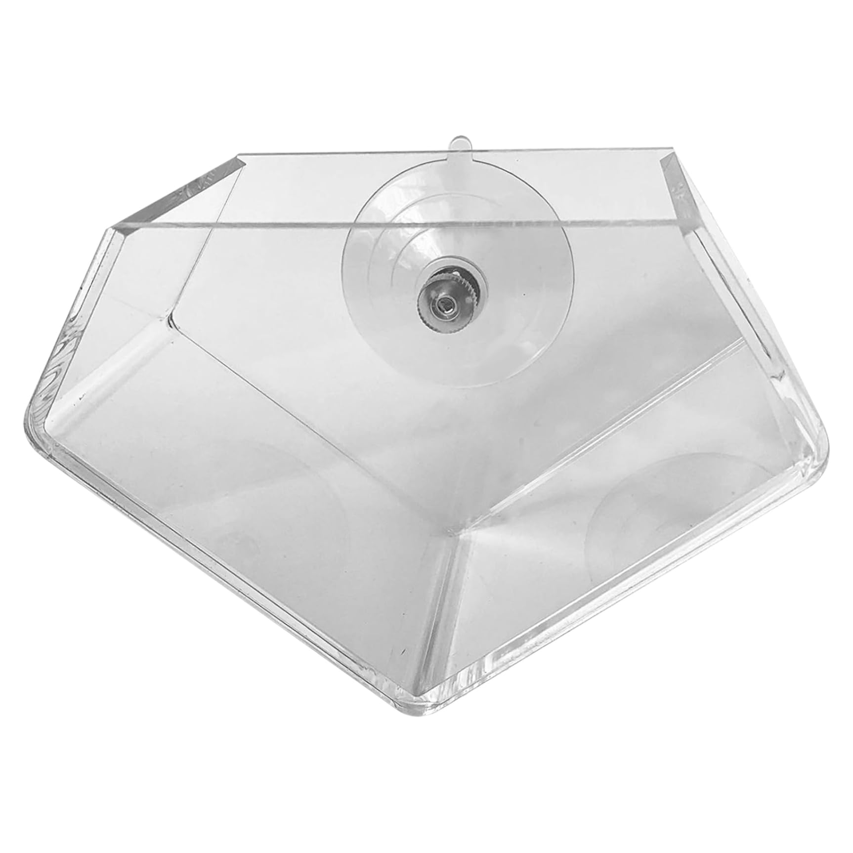 Gcroet Suction Cup Planter Diamond Shape Window Planter Transparent Acrylic Plant Pot Aquarium Plant Holder for Succulents, Cactus Home Office Decor.