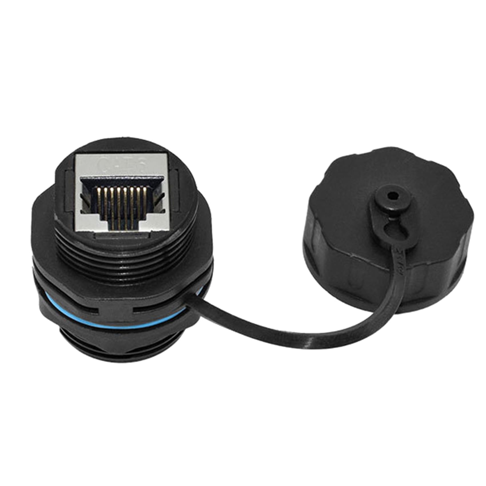 25 Pièces sur Panneau Connecteur Étanche RJ45 Connecteur de Câble Ethernet LAN Adaptateur Double Tête avec Capuchon Anti-Poussière