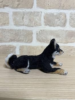 羊毛フェルト 黒柴犬 フレーム付き 羊毛フェルト 黒柴犬 フレーム付き