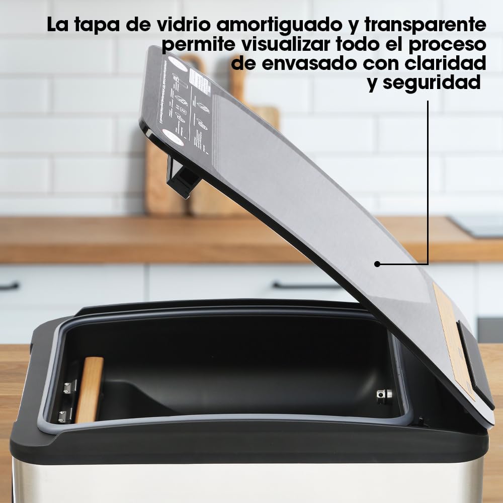 Vesta Precision Envasadora Profesional de Campana para Uso Intensivo y Envasado de Líquidos con 26cm Barra de Sellado, Bomba de Aceite 8 m³/h