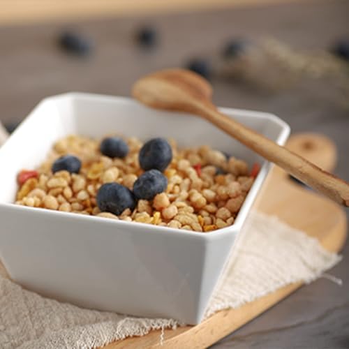 Miniatura 2 de Samsle Juego de 6 cuencos de porcelana para cereales, cuadrados de 16 onzas, cuencos de cerámica blanca de 5 pulgadas para ensalada, sopa,