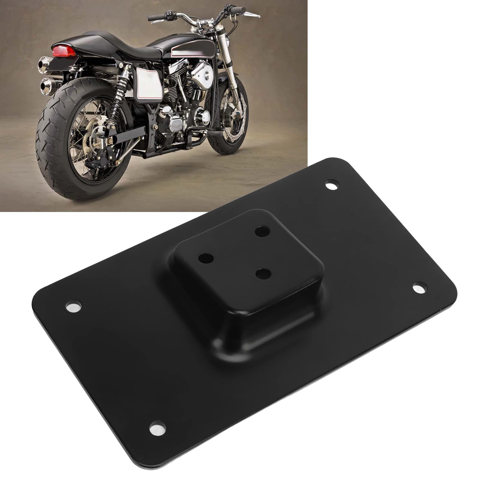 Support De Plaque Moto, Support Plaque Moto, 3 Trous de Support de Plaque d'immatriculation Laydown Plaque Immatriculation Moto Support Plaque Immatriculation Moto pour Arrière De Moto