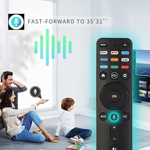 Miniatura 2 de RIVIERA Paquete de 2 controles remotos de voz de repuesto para todos los televisores inteligentes VIZIO compatibles con serie D, serie E, serie M,