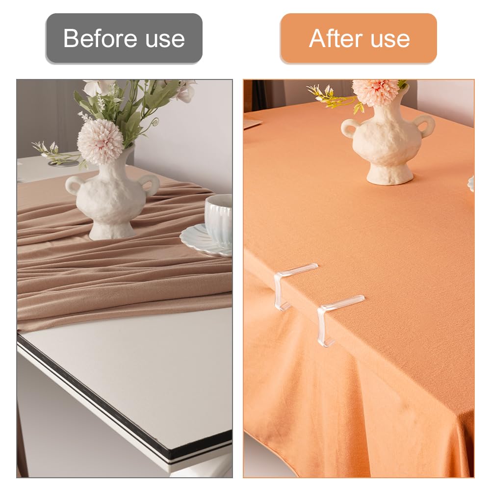 AUAUY 27 Piezas Sujeta Manteles para Mesas, Transparentes Plastico Sujeta Manteles de Mesa Exterior, Sujeta Manteles, Pinzas Sujeta Manteles, Pinzas Mantel Mesa Exterior Plastico para Interior