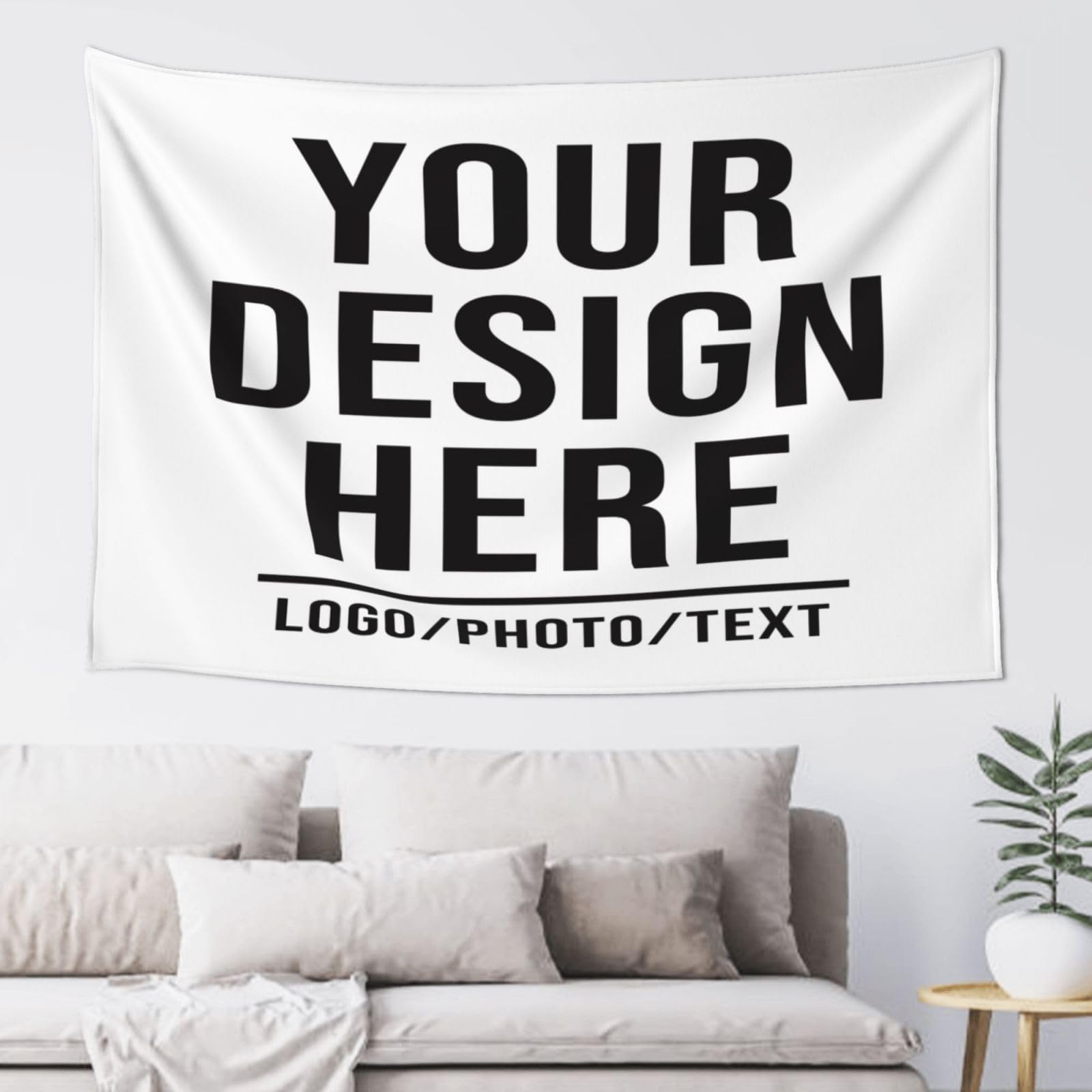 Xenorith Unframed Custom Tapestry，Personalised Tapestries,Custom Poster Add Your Text/Logo，Image ，Wall Hanging Art Decor For Wedding Banner，Photo Backdrop，Family，Festival，Birthday Gifts 229 Cm X 152 Cm