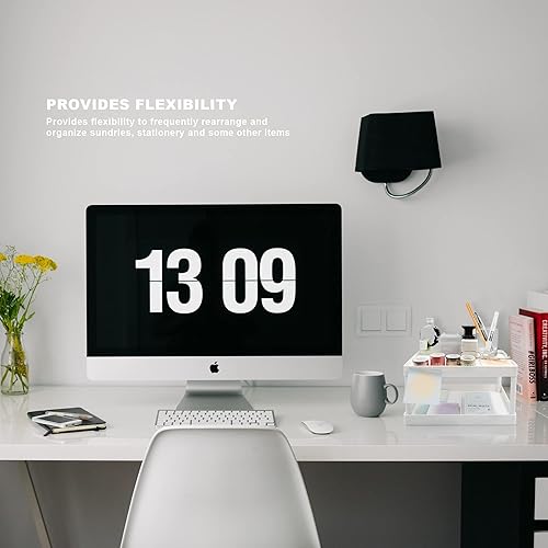 Miniatura 8 de souG - Organizador de escritorio para cocina, baño, oficina, dormitorio, soporte de almacenamiento de artículos de escritorio de doble capa y