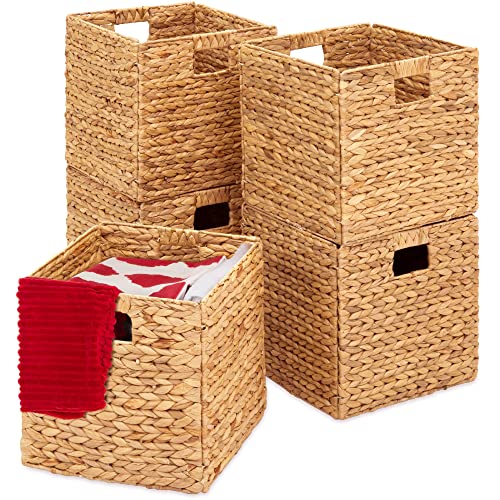 Best Choice Products 12x12in Hyacinth Baskets, Rustic Set Of 5 Multipurpose Collapsible Storage...