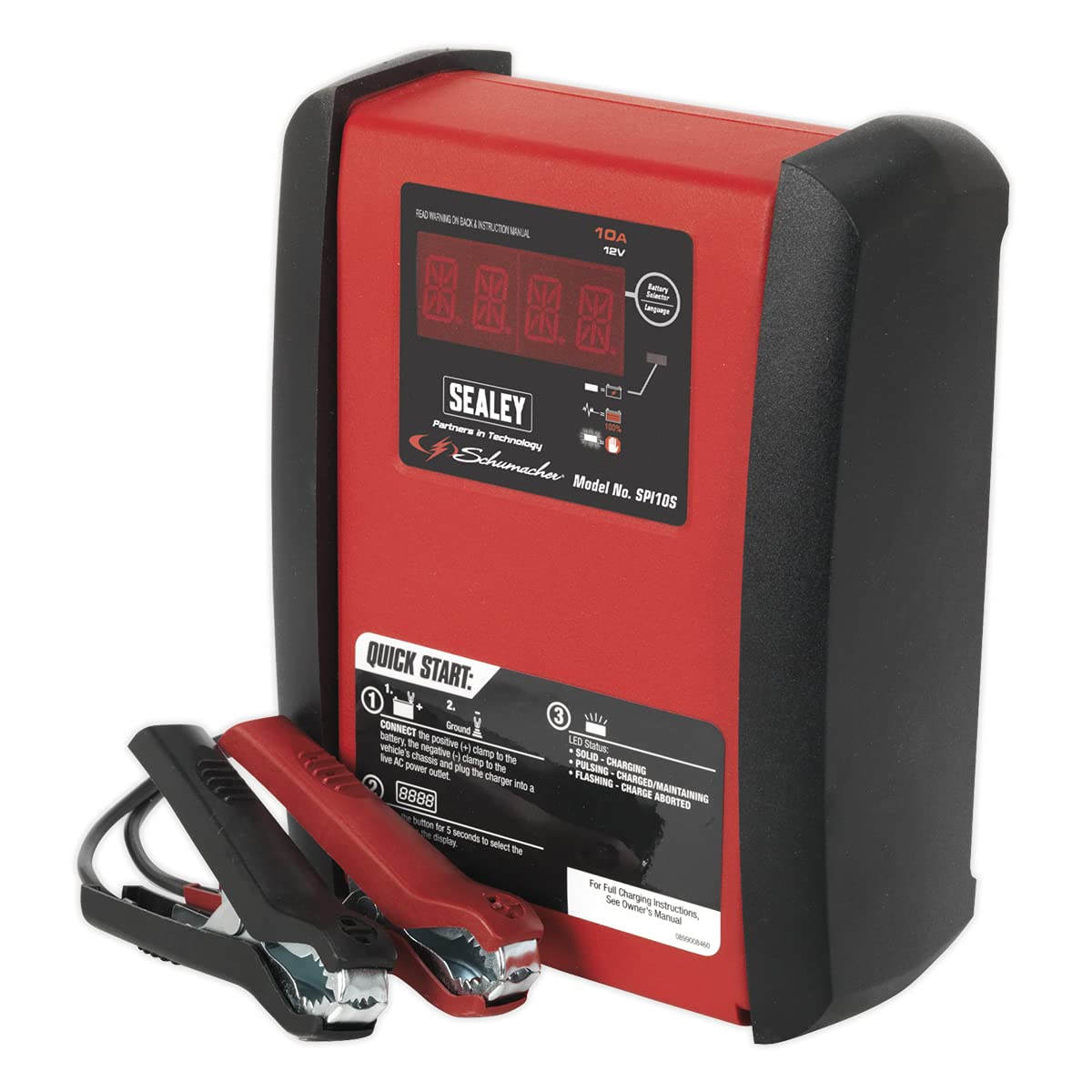 Sealey Spi10S Cargador de batería Inteligente de Carga de Velocidad 10Amp 12V