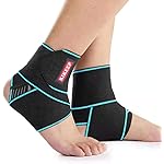 Ankle Support,Adjustable Ankle Brace Breathable Nylon Material Super Elastic and Comfortable,1 Size Fits all, Suitable for Sports (Blue(1 Pair))